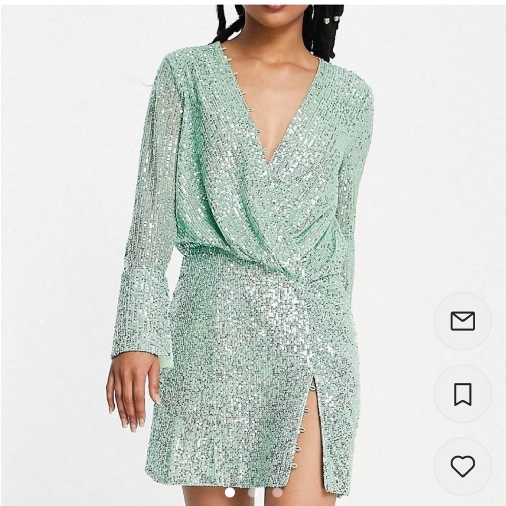ASOS Sequin Seafoam Green Dress